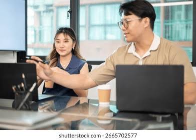 Team collaborating around a shared project