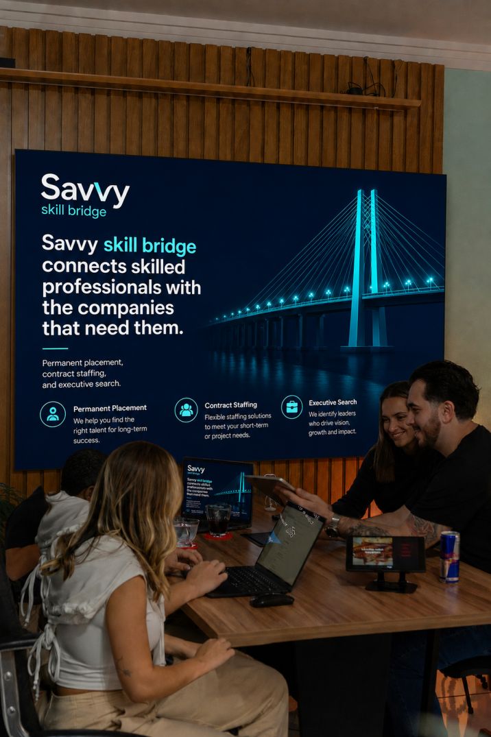 Hiring manager reviewing a candidate profile on a laptop